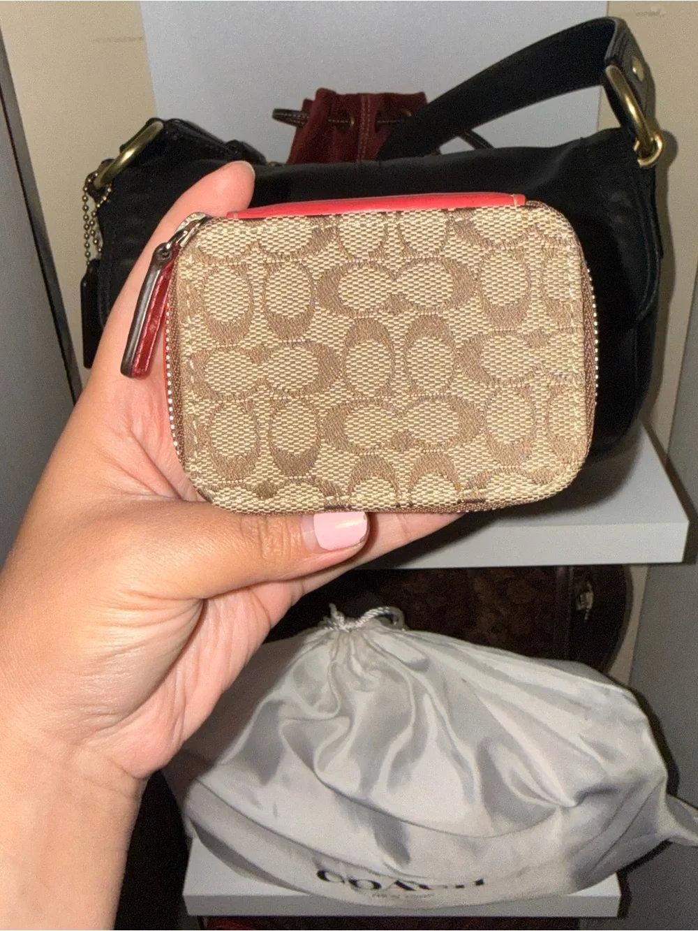 Coach Tan Signature Canvas Case